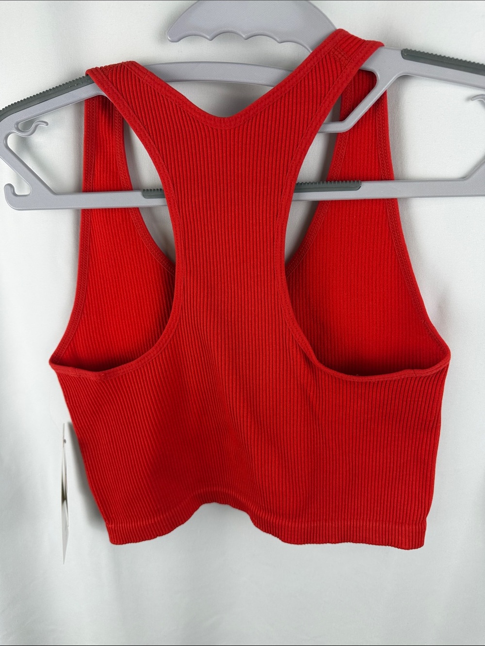 Zella Red Ribbed Racerback Sports Bra - Picture 4 of 7